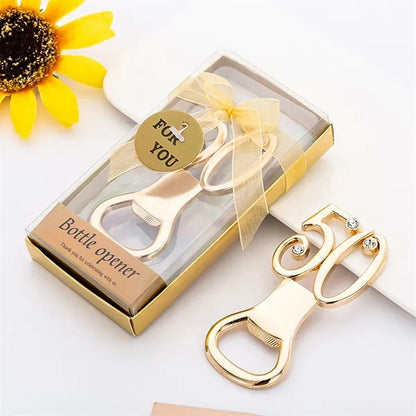 Gold Bottle Opener for Birthday and Wedding Anniversaries