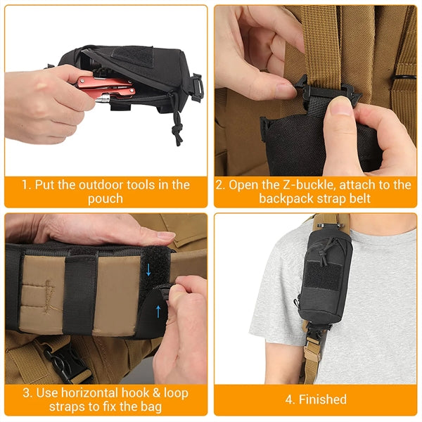 Backpack Shoulder Strap Accessory Pouch