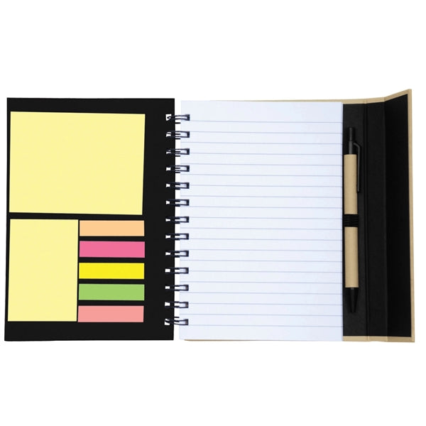 Eco-Recycled Magnetic Journal with Sticky Notes and Flags
