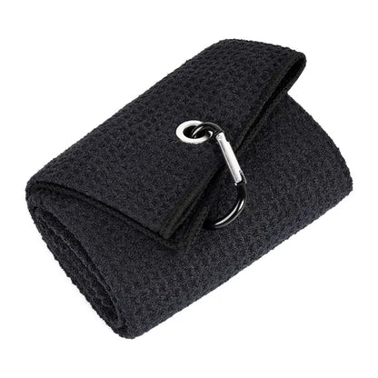 Tri-fold Waffle Microfiber Golf Towel-Embroidered Logo