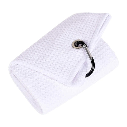 Tri-fold Waffle Microfiber Golf Towel-Embroidered Logo