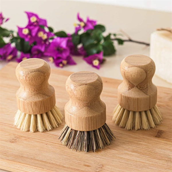 Mini Bamboo Dish Brush Natural Scrub
