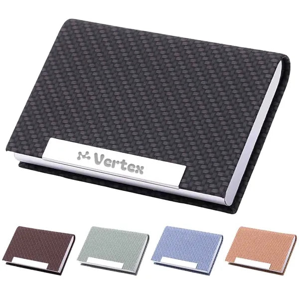 Business Card Holder Case PU Leather & Stainless Steel