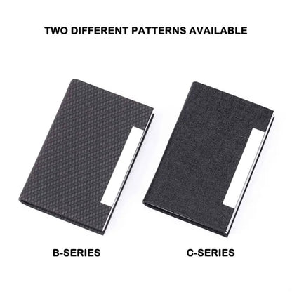 Business Card Holder Case PU Leather & Stainless Steel
