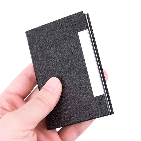Business Card Holder Case PU Leather & Stainless Steel