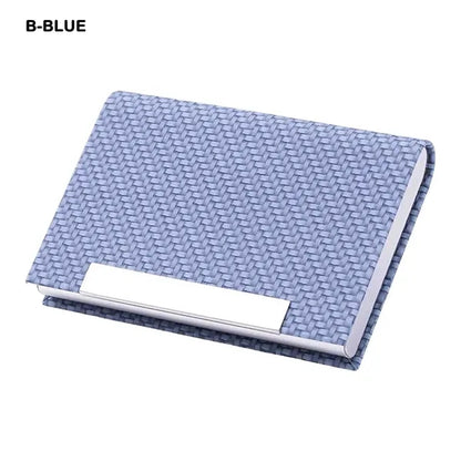 Business Card Holder Case PU Leather & Stainless Steel