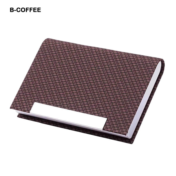 Business Card Holder Case PU Leather & Stainless Steel
