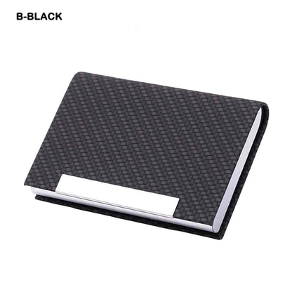 Business Card Holder Case PU Leather & Stainless Steel