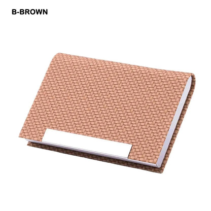 Business Card Holder Case PU Leather & Stainless Steel