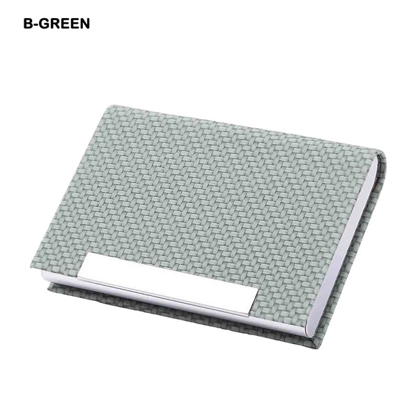 Business Card Holder Case PU Leather & Stainless Steel