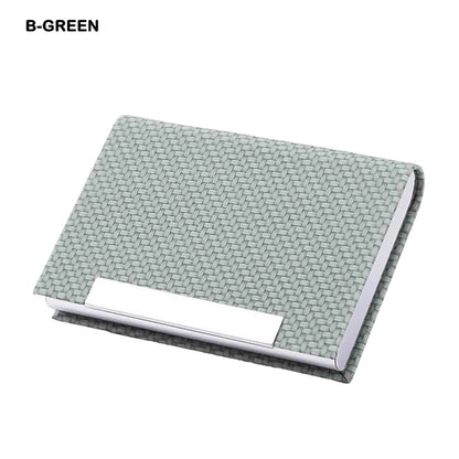 Business Card Holder Case PU Leather & Stainless Steel