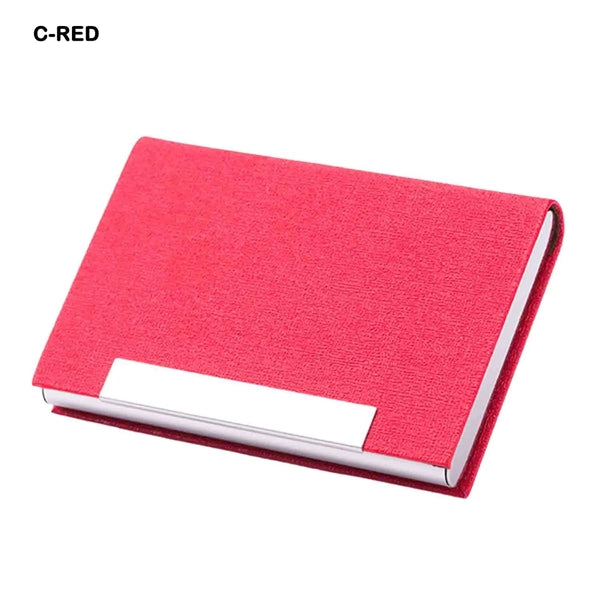 Business Card Holder Case PU Leather & Stainless Steel