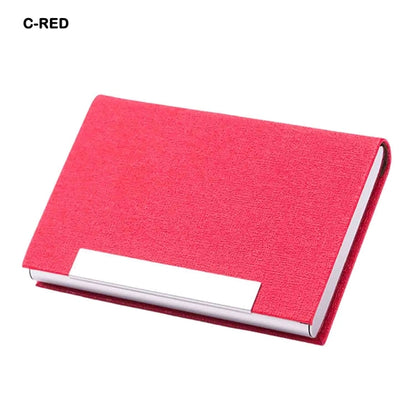Business Card Holder Case PU Leather & Stainless Steel
