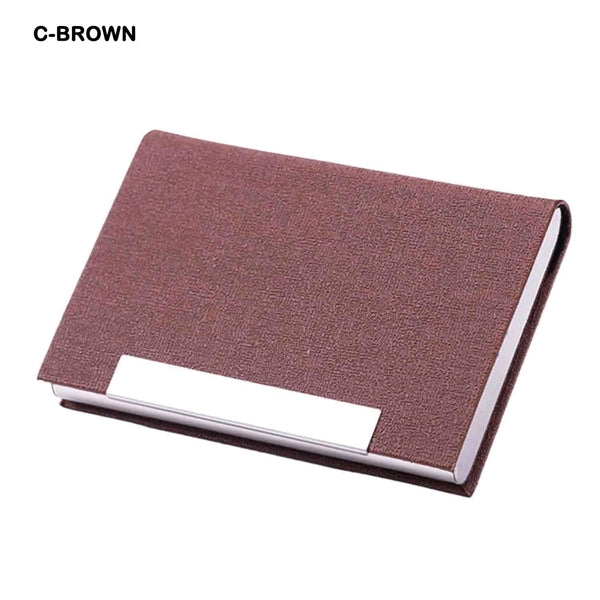 Business Card Holder Case PU Leather & Stainless Steel
