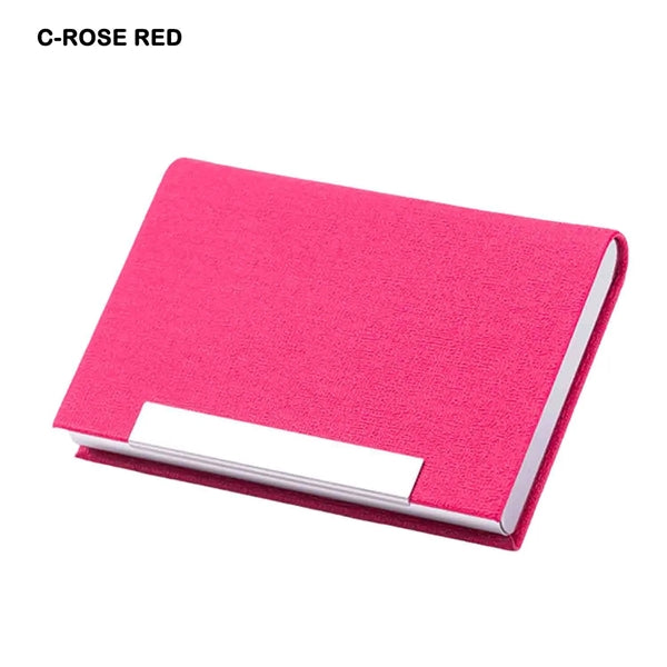Business Card Holder Case PU Leather & Stainless Steel