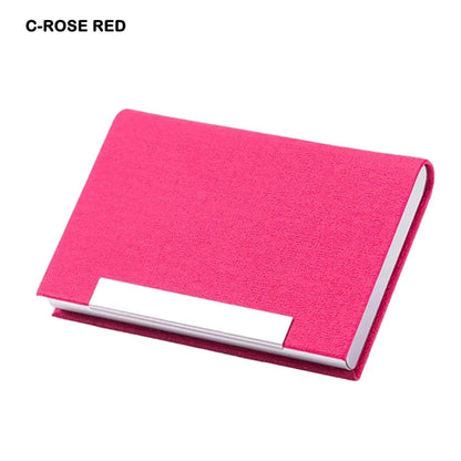 Business Card Holder Case PU Leather & Stainless Steel