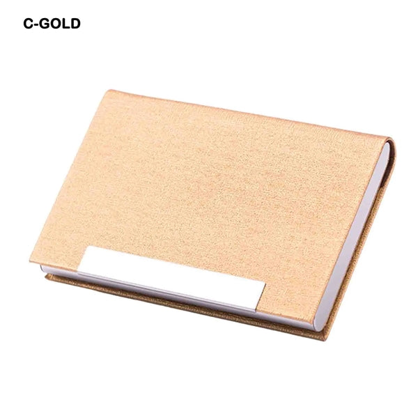 Business Card Holder Case PU Leather & Stainless Steel