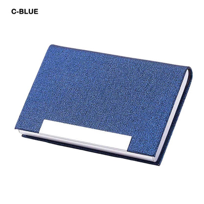 Business Card Holder Case PU Leather & Stainless Steel