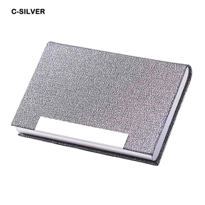 Business Card Holder Case PU Leather & Stainless Steel