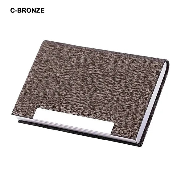 Business Card Holder Case PU Leather & Stainless Steel