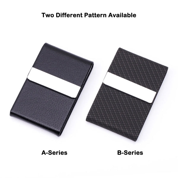 Business Card Holder PU Leather & Stainless Steel