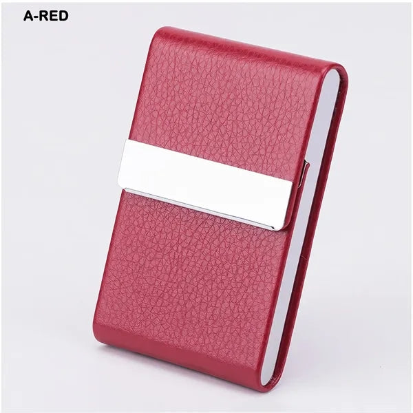 Business Card Holder PU Leather & Stainless Steel