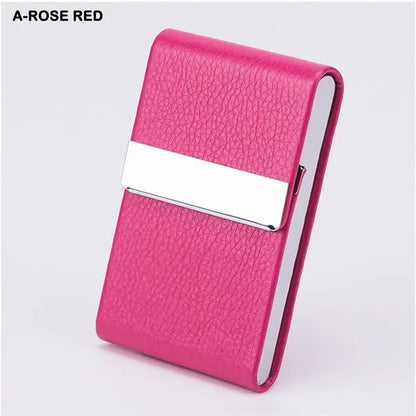 Business Card Holder PU Leather & Stainless Steel