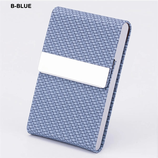 Business Card Holder PU Leather & Stainless Steel