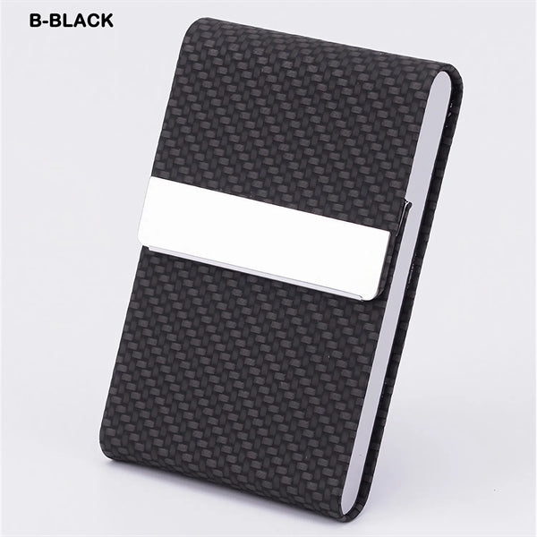 Business Card Holder PU Leather & Stainless Steel