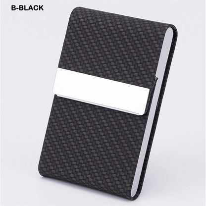 Business Card Holder PU Leather & Stainless Steel
