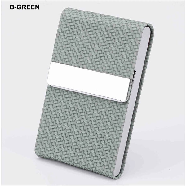 Business Card Holder PU Leather & Stainless Steel