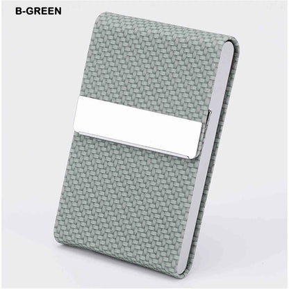 Business Card Holder PU Leather & Stainless Steel