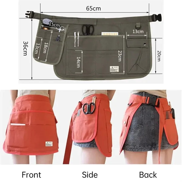 Waist Canvas Half Apron with Pockets
