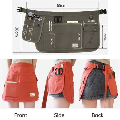 Waist Canvas Half Apron with Pockets
