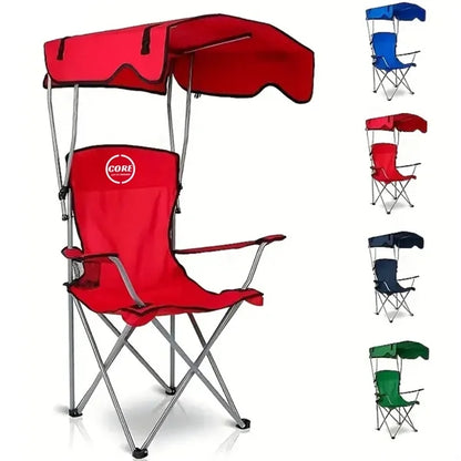 Folding Camp Chairs with Shade Canopy Recliner Support