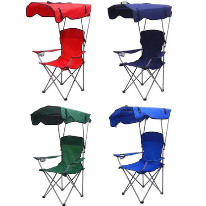 Folding Camp Chairs with Shade Canopy Recliner Support