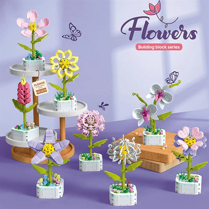 Single Flower Bouquet Building Blocks Set Kit