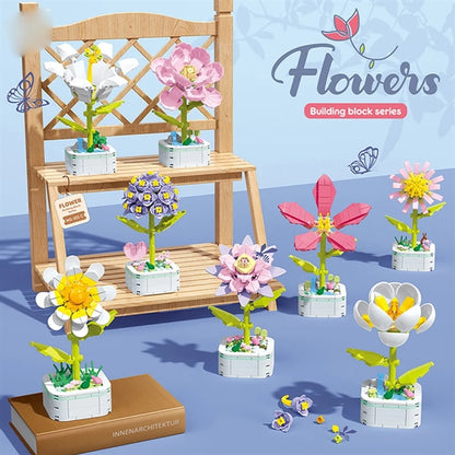 Single Flower Bouquet Building Blocks Set Kit