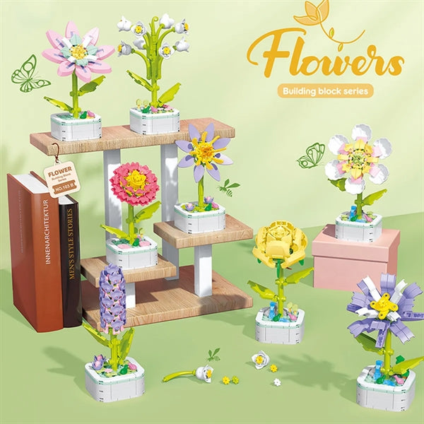 Single Flower Bouquet Building Blocks Set Kit