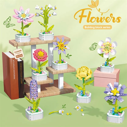Single Flower Bouquet Building Blocks Set Kit