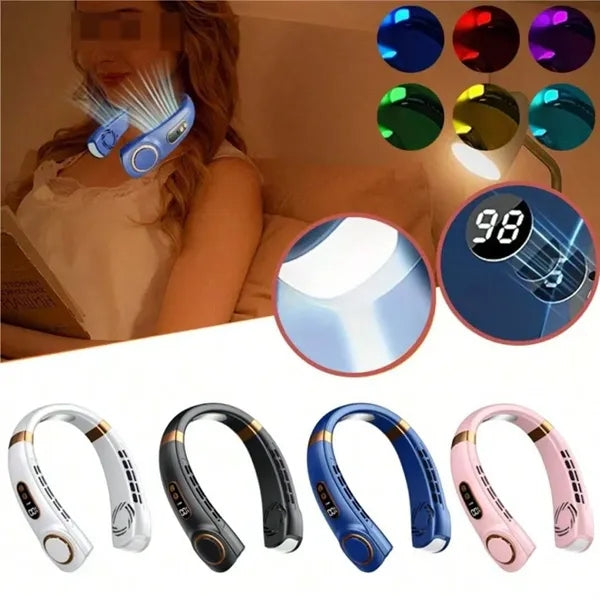 5 Speeds Smart Digital USB Charging Faster Cooling Neck Fan