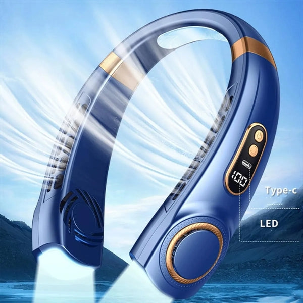 5 Speeds Smart Digital USB Charging Faster Cooling Neck Fan