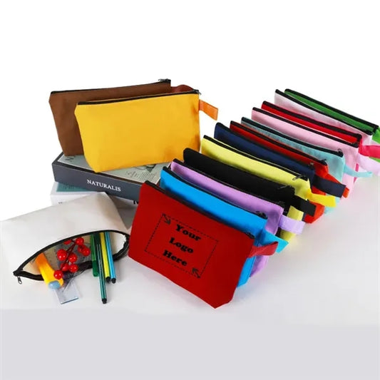 Colorful Canvas Pen Pouch Makeup Bag