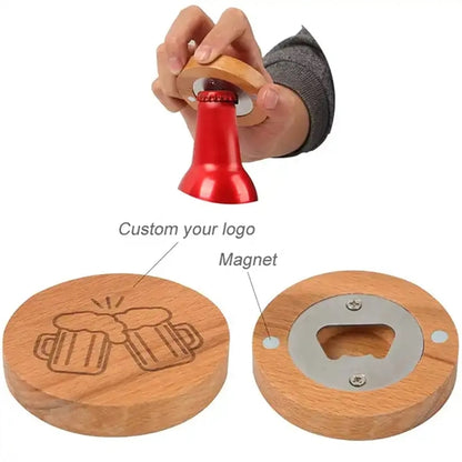 Bamboo Magnetic Fridge Bottle Opener