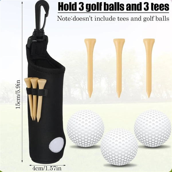 Portable Golf Ball Pouch With Tee Holder