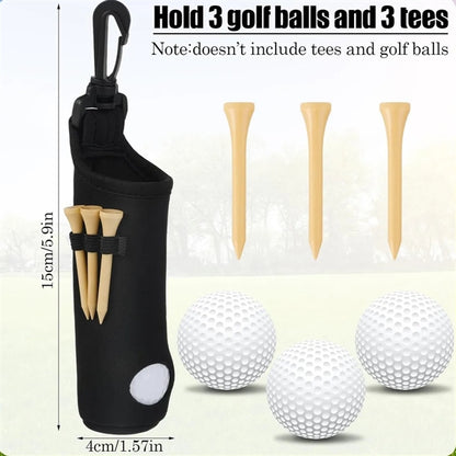 Portable Golf Ball Pouch With Tee Holder