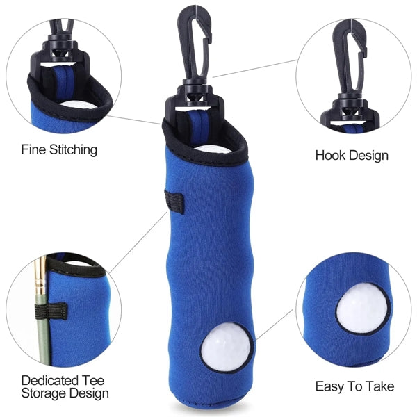 Portable Golf Ball Pouch With Tee Holder