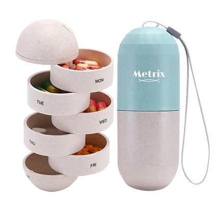Grain Fiber Moisture Proof Weekly Pill Organizer