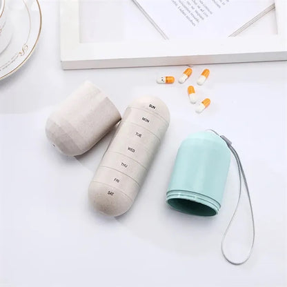 Grain Fiber Moisture Proof Weekly Pill Organizer