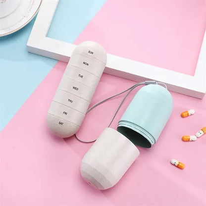 Grain Fiber Moisture Proof Weekly Pill Organizer